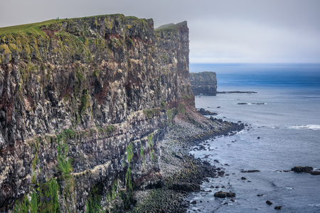 Amazing view to the fantastic coastline of iceland summerの写真素材