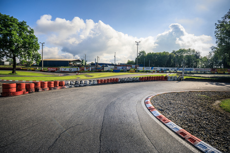 Panorama view of swiss kart championship track in wohlen switzerlandのeditorial素材