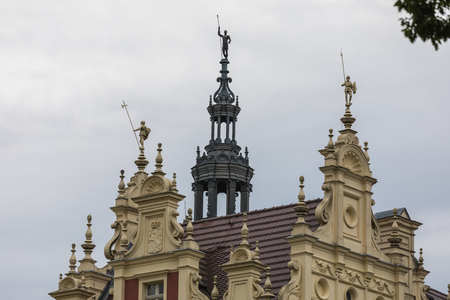Beautiful red castle of Fuerst Pueckler in Bad Muskau Germanyのeditorial素材