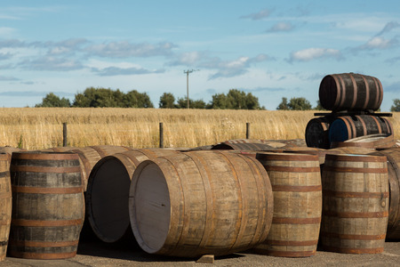 Whisky barrels at a cooperage. Photo taken on: September 13th, 2015