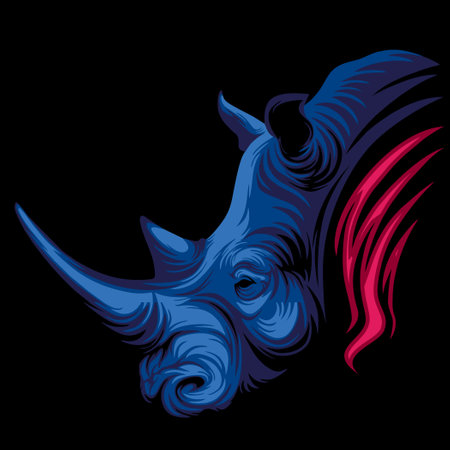 colorful abstract wild rhinocerosのイラスト素材