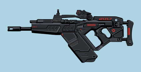 vector weapons with realistic, modern gun with high precision shotsのイラスト素材