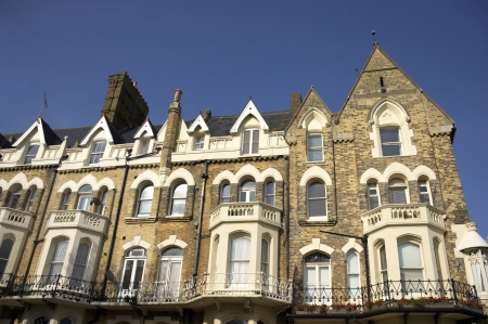 A row of victorian townhouses in Englandの写真素材