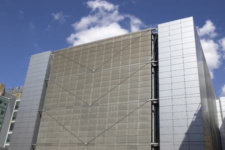  modern office bulding with a blue sky
