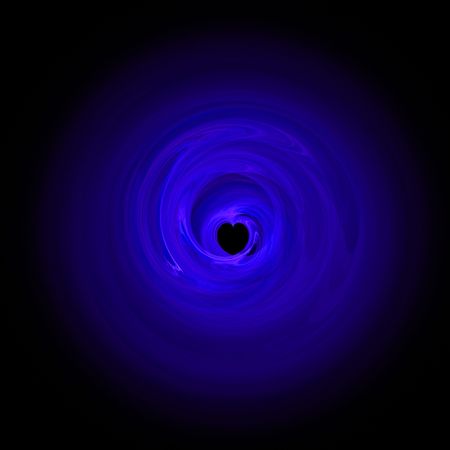 A heart fractal on a black backgroundの写真素材