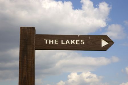 A sign post to the lakesの写真素材
