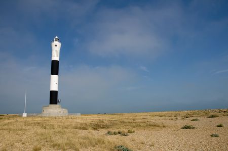 The new lighthouse at Dungeness in Kentの写真素材