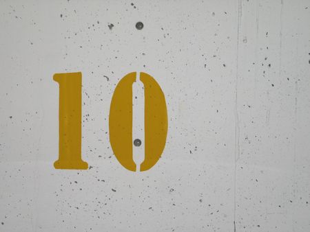 yellow number 10 signの写真素材