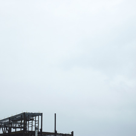 partially constructed large metal building