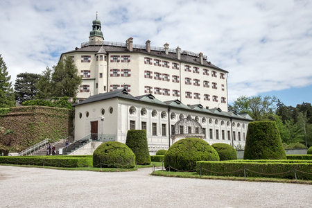 Famous Ambras Castle, Innsbruck, Austriaのeditorial素材