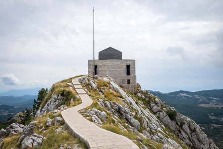 Petar II Petrovic-Njegos mausoleum on the top of mount Lovchen in Montenegroの写真素材