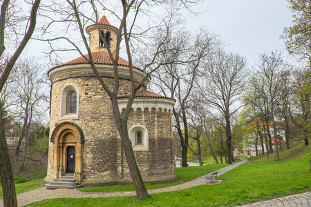 Oldest Rotunda of St. Martin in Vysehrad, Prague, Czech Republicのeditorial素材