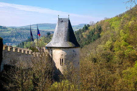 View from the famous castle - Karlsteinのeditorial素材