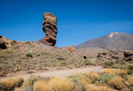 Roque Cinchado and peak of Teide volcano. Tenerife, Canary islandsの写真素材