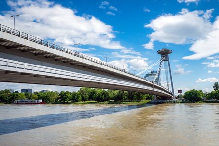 UFO Bridge in Bratislava, Slovakiaの写真素材
