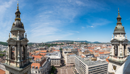Panorama of Budapest from top of the St. Stephen's Basilica, Budapest, Hungaryのeditorial素材