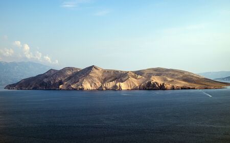 View of the island Prvic from Baska on Krk island, Croatiaの写真素材