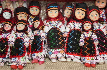 Ukrainian dolls for sale in a souvenir shop in the city of Nessebar
