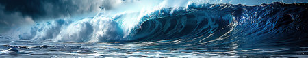 Blue ocean wave. 3d rendering. Computer digital drawing. Travel background