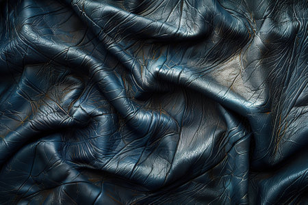 Closeup of black leather texture. Abstract background and texture for design.の写真素材
