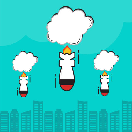 Nuclear bomb. Flat design style. Vector illustration eps 10