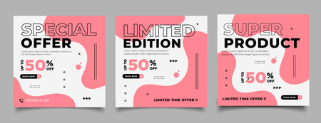 Modern social media post template for online shopping. Vector illustration design.のイラスト素材
