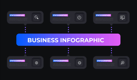 Business Infographic Design Template with icons and 5 options or steps.のイラスト素材