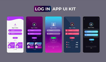 Flat UI design template for mobile applications and web sites. Vector illustrationのイラスト素材