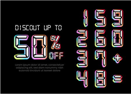 Neon font. Vector typeface for your typography design.のイラスト素材
