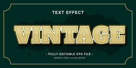 Vintage Retro Text Style Effect. Editable Graphic Text Style Effectのイラスト素材