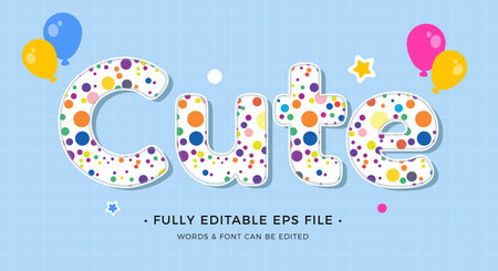 Cute Baby Text with Colorful Bubbles, Vector Illustrationのイラスト素材