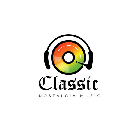 Music Logo Template Design Vector, Emblem, Design Concept, Creative Symbol, Iconのイラスト素材