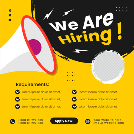 we are hiring poster template with megaphone vector illustration EPS10のイラスト素材