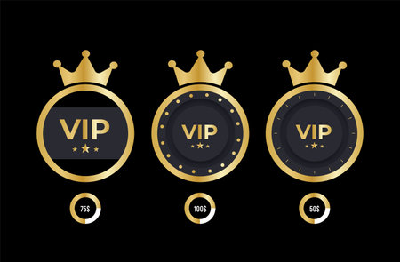 vip, vip, vip, vip icon setのイラスト素材