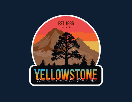 Vintage mountain adventure logo badge vector illustration. Outdoor adventure label, badge, emblem design.のイラスト素材