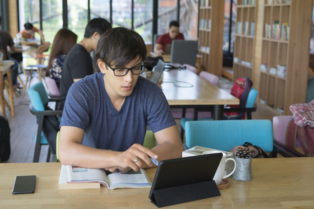 Business Caucasian man stress with tablet in casual office