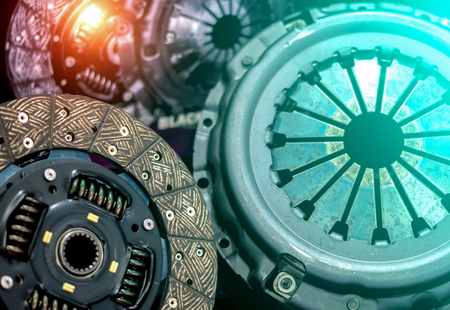 Car clutch on a metal surface. Photo from the classical vignetting effect it and a small depth of fieldの写真素材