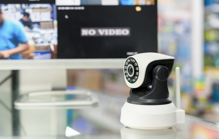 The CCTV security camera operating in home.の写真素材