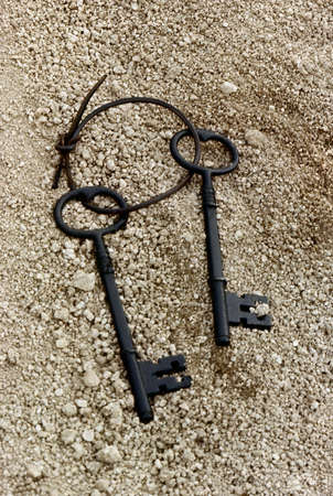 Keyring with keys to nowhere.の写真素材