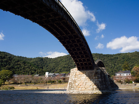 Kintai Kyo Bridge in Iwakuni, Hiroshima, Japanのeditorial素材