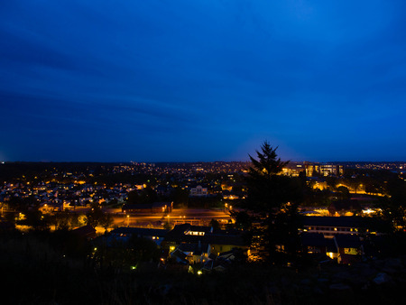 Night view of Tonsberg, Norwayの写真素材