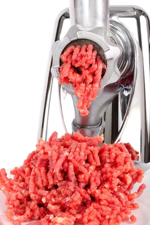Forcemeat and meat grinder closeup の写真素材