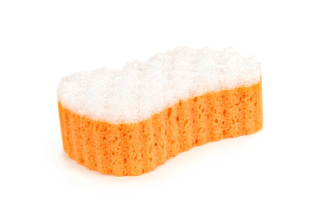 Sponge for washing  Isolated on a white backgroundの写真素材