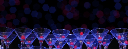 Glasses for cocktail with cherry berriesの写真素材