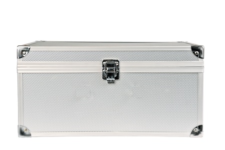 Metal chest  Isolated on white