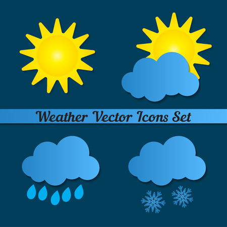 Vector icons weather on a dark blue backgroundのイラスト素材
