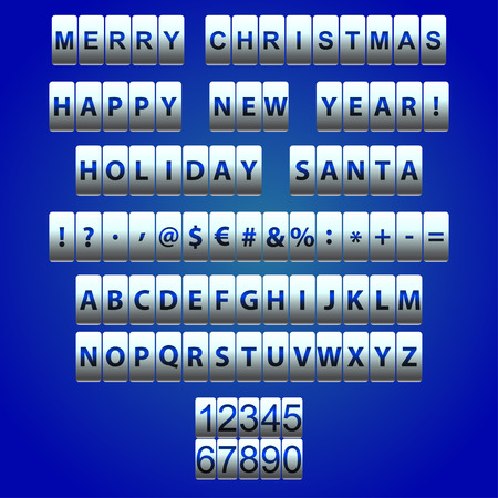 Typesetting on the counter with changeable letters, numerals and symbolsのイラスト素材