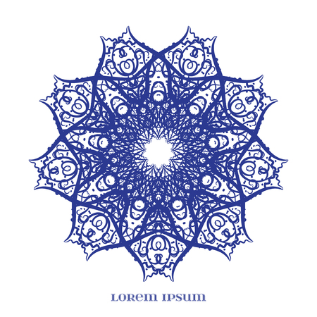 Vector Blue Indian Curl Ornament. Element for your floral designs, web, logo, and other projects.のイラスト素材