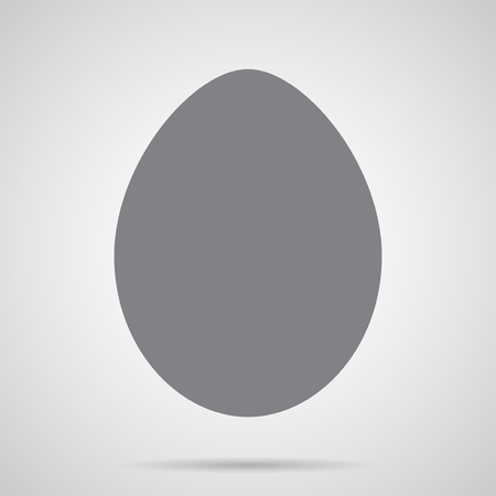 Vector Gray Easter Egg Flat Icon over light gray background.のイラスト素材