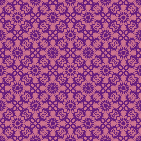 Vector Violet Seamless Floral Pattern. Seamless pattern for your designs, invitation card, yoga, meditation, astrology and other wrapped projects. Pattern in swatches panel.のイラスト素材